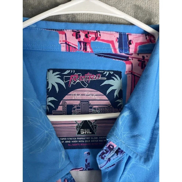 Retro Rifle Size 3XL The Palm Casual Button Down Shirt Graphic Tropical Patriot - Picture 2 of 6